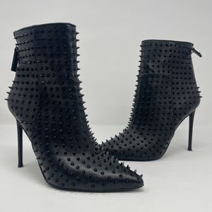 Steve Madden Boots Womens 7.5M Black Vapor Studded Stiletto Ankle Goth VAPO02S1
